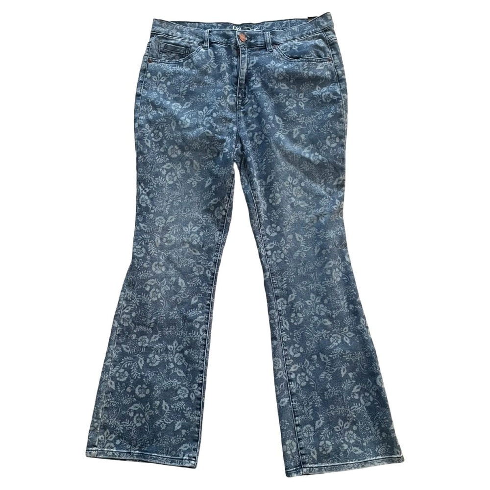 DG2 by Diane Gilman Floral Print Bootcut Jeans – Y2K Designer Denim – Size 16